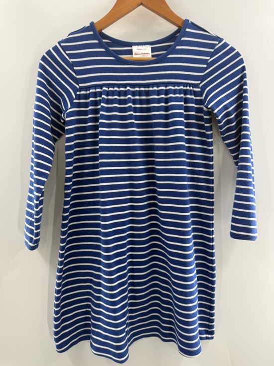 Hanna Andersson Other - Hanna Andersson Girl’s Long Sleeve 100% Cotton Blue White Stripe Dress Size 8